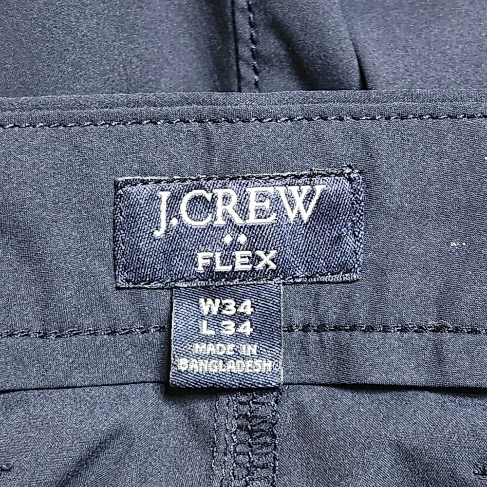 J Crew Flex Chino Pants Mens 34x34 Lightweight Straight Fit Navy Blue W34 L34 J.